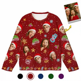 Custom Family Christmas Ugly Sweater – Personalized Holiday Sweatshirt with Neon Accents, Upload Family Photo, Best Christmas Gift